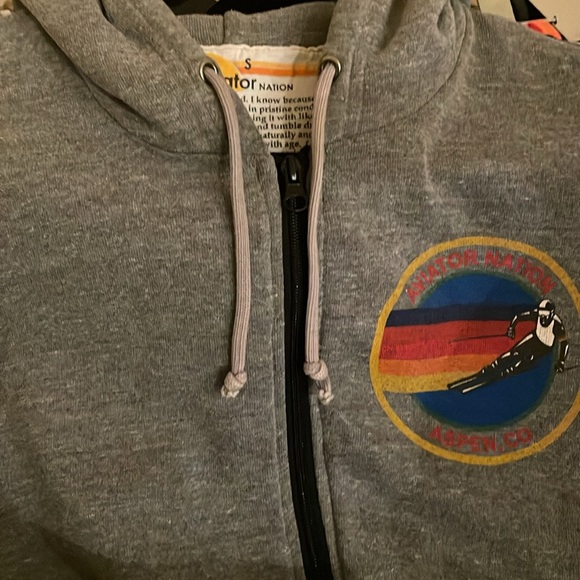 AVIATOR NATION Aspen HOODIE - HEATHER GREY size S unisex - Picture 4 of 5